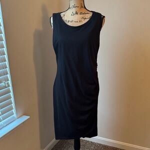 Leith Classic Black Midi Dress